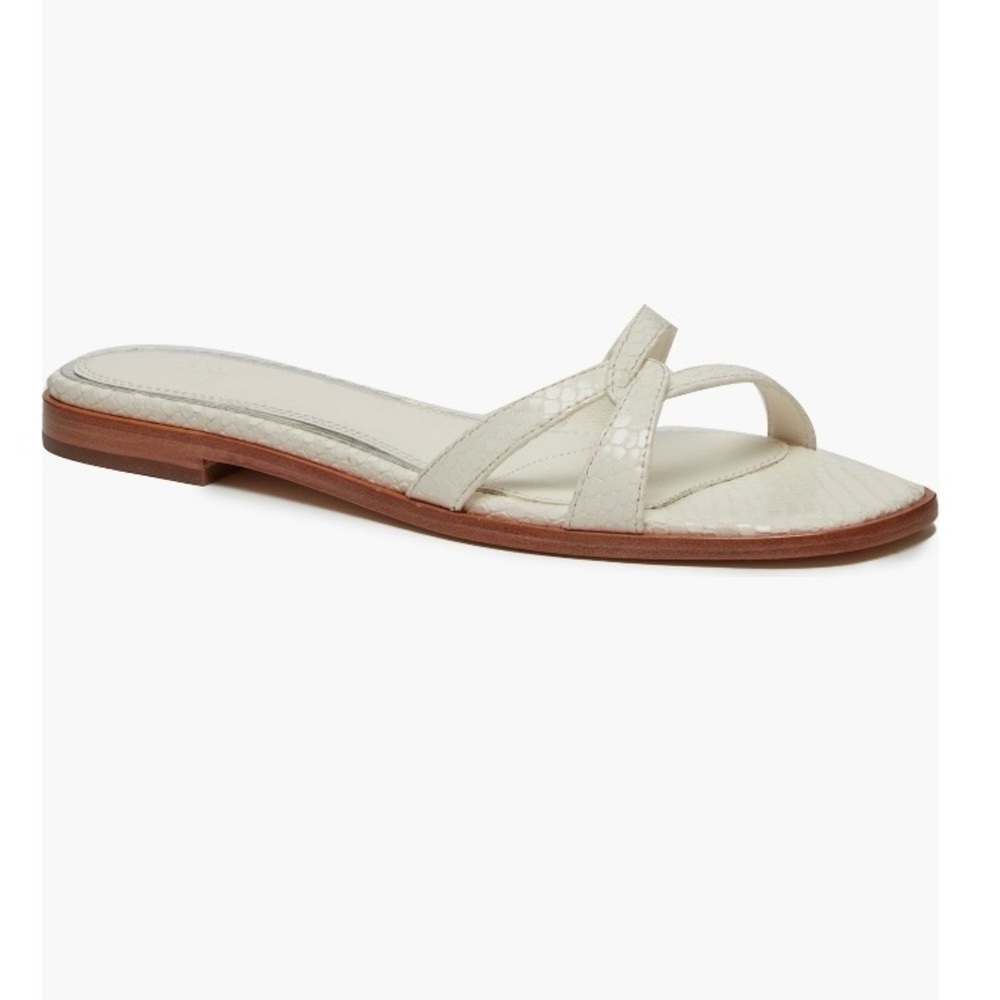PAIGE Toby Snake‑Embossed Leather Slide Sandals Women’s Size 7 - Picture 2 of 10